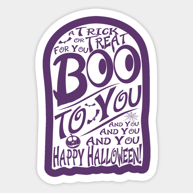 Boo To You Ghost - Happy Halloween Sticker by WearInTheWorld